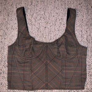 Free People Tara Plaid Corset Top